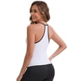 thumbnail image 2 of DARING DIVA Women's Colorblock Ice Silk Spaghetti Straps V Neck Tank Top S White, 2 of 6