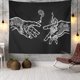 thumbnail image 1 of Tapiz de pared CHAO diseño floral blanco y negro 200 x 150 cm, 1 of 5