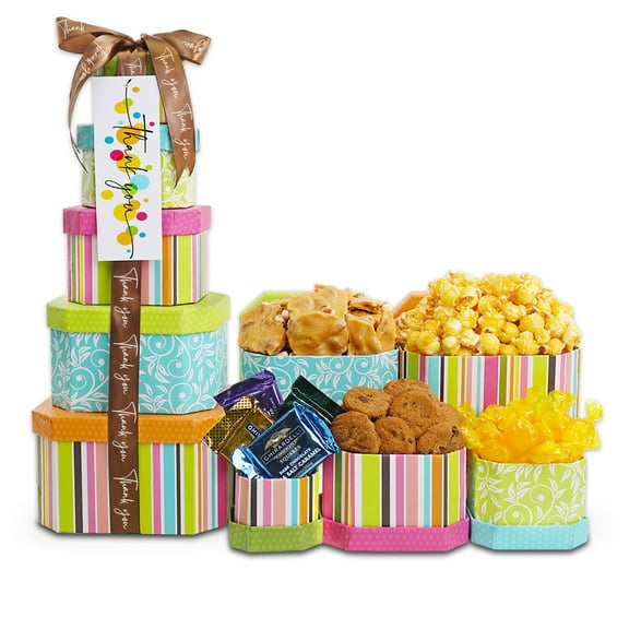 Alder Creek Gift Baskets Thank You Treats Tower (8 Items)