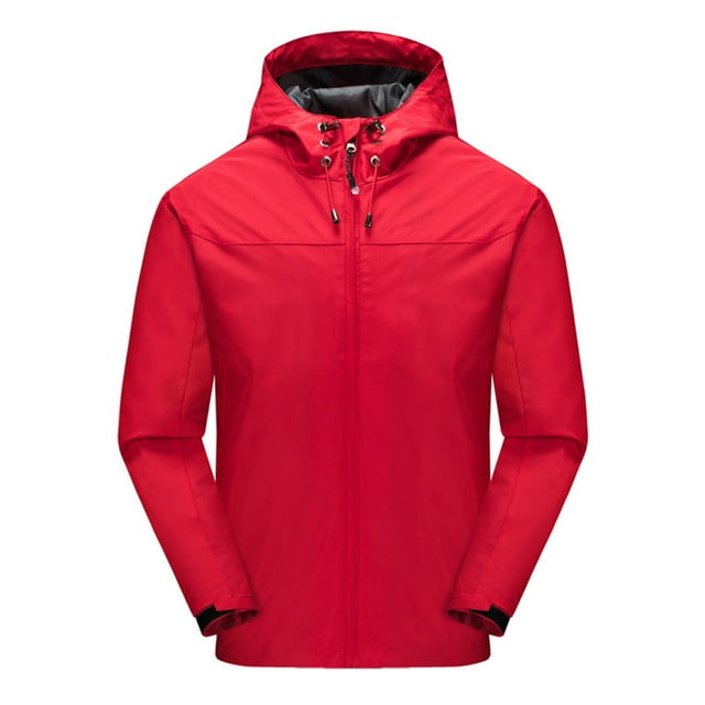 LOVZFMLL Jackets for Men Fall Thin Coat Windproof Single-Layer Casual Long Sleeved Solid Color Hooded Top