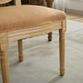 thumbnail image 5 of A&A Furniture,French Style Solid Wood Frame Antique Painting Linen Fabric Back Dining Chair,Set of 2,Beige,SW1845BG, 5 of 14