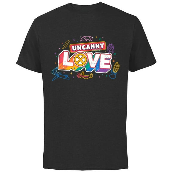 Marvel X-Men Uncanny Love Rainbow Pride - Short Sleeve Cotton T-Shirt for Adults - Customized-Black
