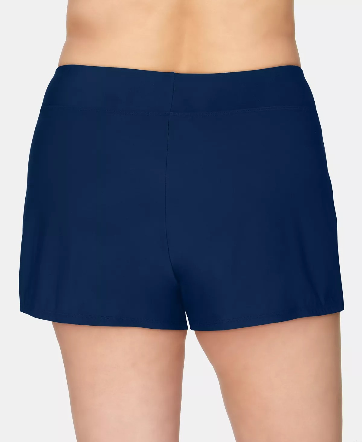 SWIM SOLUTIONS Women's Navy Stretch Thigh Minimizer Full Coverage Shorts Swimsuit Bottom 22W