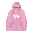 thumbnail image 1 of Girls Fall Shirts And Tops Winter Spring Large Size Drawstring Hooded Long Sleeve Loose Fit Pink Going Out Fall Tops for 9-10 Years, 1 of 4
