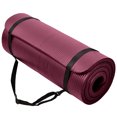 thumbnail image 1 of BalanceFrom Yoga Mat, 1" Extra Thick Exercise Pilates Workout Mat, Deep Wine, 1 of 12