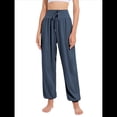 thumbnail image 2 of Pantalones de Yoga Casuales, Cómodos y de Pierna para Mujer Azul Oscuro L, 2 of 7