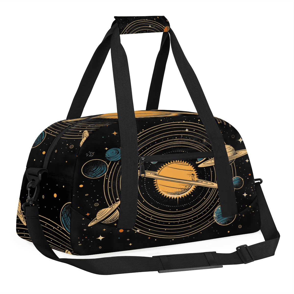 Herdesigns Universe Solar System Planets Sports Duffle Bag for Women & Men, Gym Bag Dance Bag Overnight Bag Carry On Weekender Travel Bag