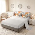 thumbnail image 4 of Manfei Ombre Brushstroke Rectangle Queen Bedding, Orange Gray Bedding Comforter Set Queen, Gray Reversible 7-Piece, 4 of 6