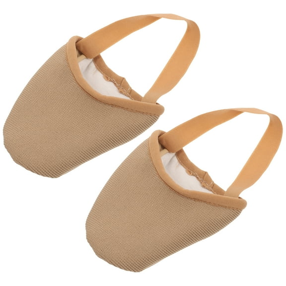MEIBUTYUP Knit Silicone Toe Protectors with Anti- Design for Forefoot Cushioning, Light Brown, 1 Pair