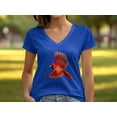 thumbnail image 4 of Cute Flying Northern Red Cardinal Bird Redbird Wings V-Neck T-Shirt Cardinal Bird Lover Gift for Men Women Boys Girls Graphic V-Neck Tshirt, 4 of 8