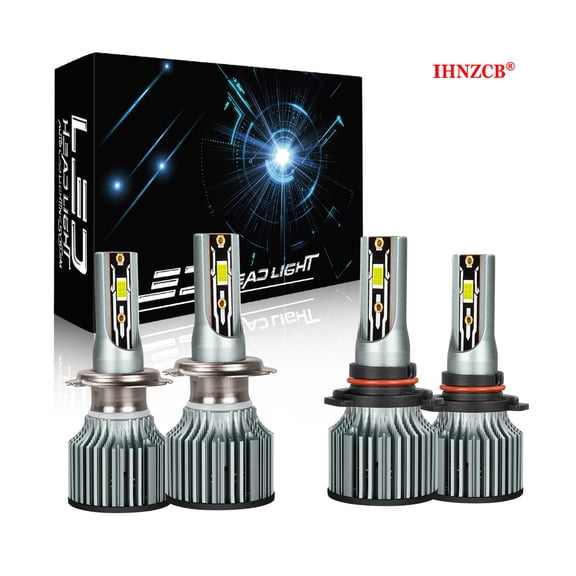IHNZCB LED Headlights 9005 High Beam H7 Low Beam Bulbs Super Bright 6000K Conversation Kit White