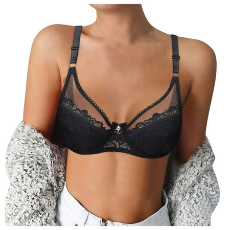 

YUEHAO Womens Underwear Push Up Bras Lingerie Body Built Shaping Front Buckles Underwear No Steel Ring (Black)