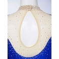 thumbnail image 7 of YONGHS Womens Glittery Gymnastics Dance Leotard Sheer Mesh Ballet Bodysuits Top Latin Dancewear Blue XXL, 7 of 7