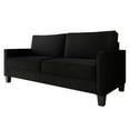 thumbnail image 4 of Home Design Marcia Square Arm Sofa with Padded Back and Seat, Modern Upholstery, Black Legs, Comfortable Living Room Seating, Black, 4 of 8