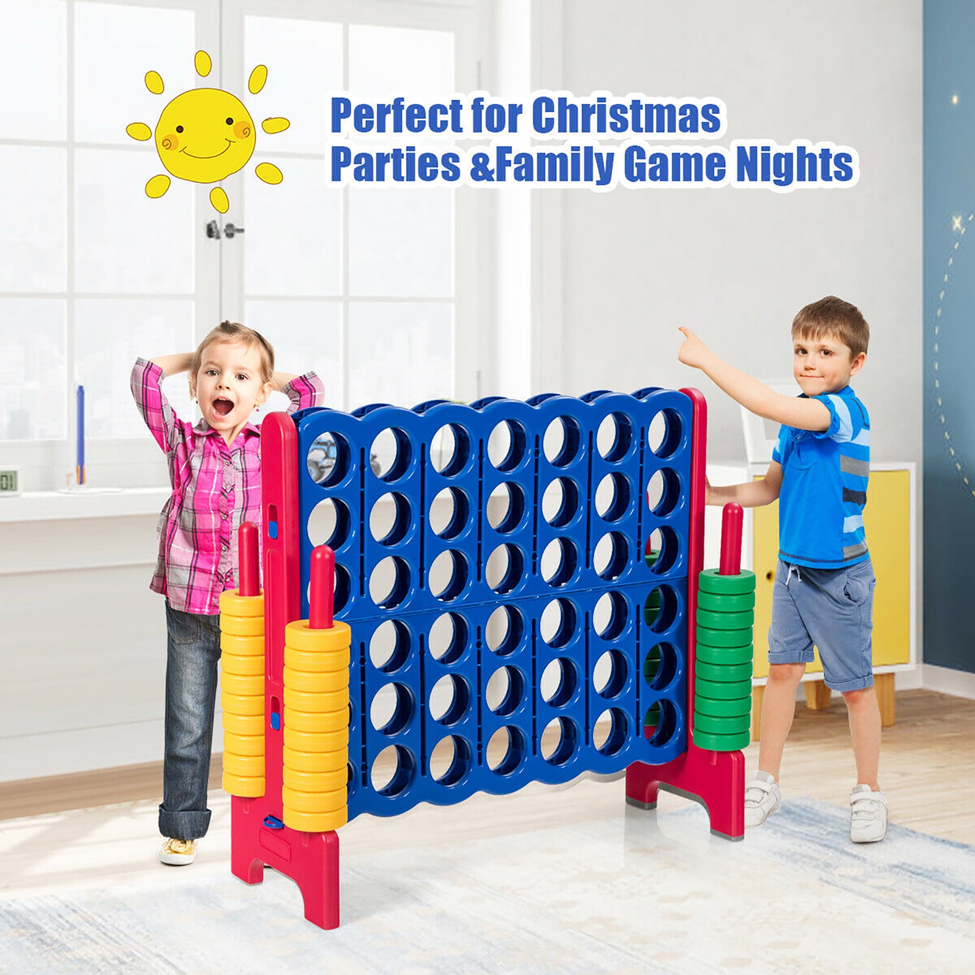Costway SP37158RE Jumbo 4-to-Score 4 in A Row Giant Game Set for Family Red