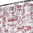 thumbnail image 3 of Red Football Event Elements Pattern Shower Curtain 36"x72" ,Bathroom Decorative Shower Curtains Set with 12 Hooks,Modern Waterproof Washable Shower Curtain, 3 of 6