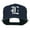 Navy, variant on Old English L Embroidered Flat Bill Cap - Natural Black OSFM