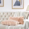 thumbnail image 5 of Home Soft Things Karenne FauxFur Throw Pillow Covers (Set of 2), NO INSERT Rose 14" x 26", 5 of 7
