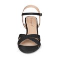 thumbnail image 2 of Women's Cross Kitten Heel Ankle Strap Sandals, 2 of 7