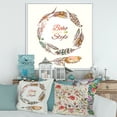 thumbnail image 2 of Designart 'Wreath Of Ethnic Beige Boho Feather' Bohemian & Eclectic Framed Canvas Wall Art Print, 2 of 5