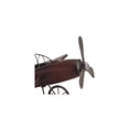 thumbnail image 5 of 16" x 9" Brown Wood Airplane Sculpture with Gray Metal Accents, by DecMode, 5 of 14