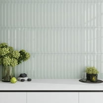 Horizonte 2 x 16 in. Glossy Pastel light Blue Ceramic Deco Subway Wall Tile (10.76 sq ft/case) - 50 Pack