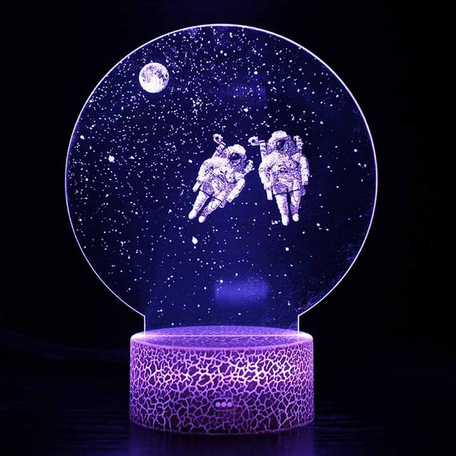 Luz nocturna Aastronautas LED 3D que cambia de color para niños