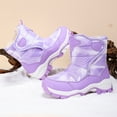 thumbnail image 4 of BOBOGOJP Boys Girls Toddler Snow Boots Waterproof Slip Resistant Outdoor Winter Shoes(Toddler/Little Kids/Big Kids) Purple for Size 2, 4 of 9