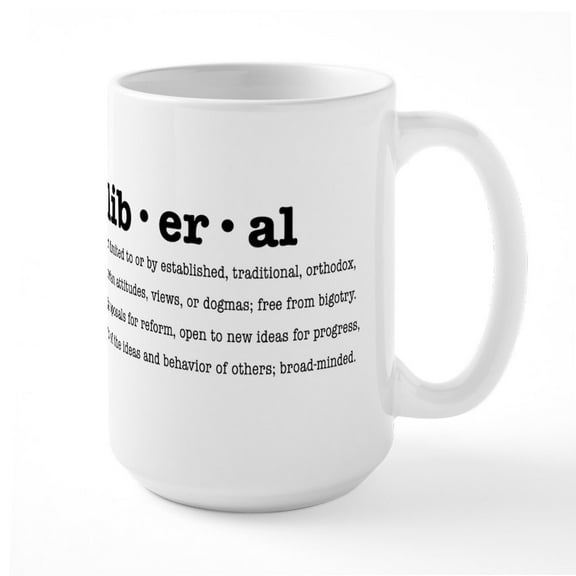 CafePress - Proudly Liberal Mugs - 15 oz Ceramic Large White Novelty Mug
