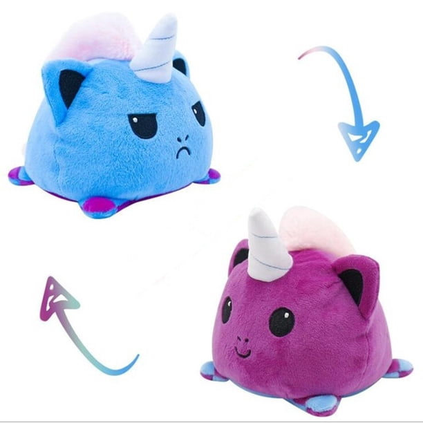 Peluche con tapa de Gato de doble cara para niños, animales, unicornio, juguetes de peluche para Pulpos, juego de tiempo de juego, FNAF, cinco noches