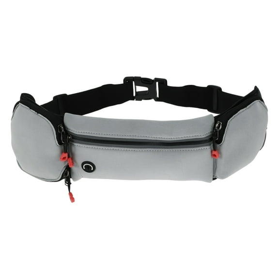 Unique Bargains 1 Pc Lightweight Running Belt Zipper Sports Waist Bag for Sports Phone Kettle Light Gray