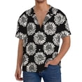 thumbnail image 7 of Lsque White Sunflowers print Men's Cuban Collar Short Sleeve Shirt Summer Beachwear Casual Button Down Fashionable Vacation Leisure Shirt-Medium, 7 of 7