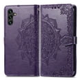 thumbnail image 2 of Galaxy A13 5G Wallet Case, Dteck Embossed Flower PU Leather Magneitc Flip Case With Hand Strap/Credit Card Holder for Samsung Galaxy A13 5G 6.5",Purple, 2 of 7