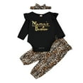 thumbnail image 2 of LSLJS Newborn Infant Baby Girls Letter Leopard Print Romper+Pants+Headband Outfits Set, Kids Clothes, 2 of 9