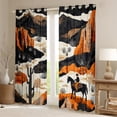 thumbnail image 2 of Feelyou Tribal Western Cowgirl Curtains Pack of 2 (42x84 Each), Rustic Horse Animal Curtains Blackout, Teen Boy Girl Kid Bedroom Curtains, Black Out Curtains Decor, 2 of 6