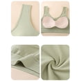 thumbnail image 5 of Nfurl Womens Wireless Bras Wide Strap Sewn in Pad Wireless Sports Bra Supportive Push up Workout Yoga Bras Green,Free Size, 5 of 9
