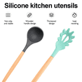 thumbnail image 3 of Juego de utensilios de cocina de silicona, juego de utensilios de cocina de silicona de madera de bambú, juego de utensilios de silicona, 2 uds., 3 of 5