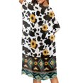 thumbnail image 4 of HELLHERO Polyester Long Kimono Swimsuit Cover Up for Summer Casual Lightweight Sunflower Cowprint, 4 of 6