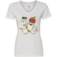 thumbnail image 3 of Inktastic Halloween Ghosts Women's V-Neck T-Shirt, 3 of 5