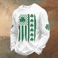 thumbnail image 2 of Dwelliawo Long Sleeve T Shirt Men Graphic Long Sleeve Waffle Knit Shirts Novelty St Patricks Day Shamrock Irish Clover Printed Tees Crewneck Blouses White 2XL, 2 of 5