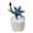 Blue, variant on mdesiwst Mini Glass Potted Flower Figurine Hand Blown Faux Crystal Artificial Lily Flower Collectible Ornament for Women Mom Wedding Home Table Centerpiece