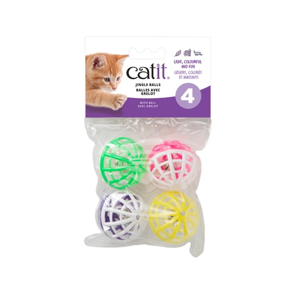 Catit Jingle Balls with Bells Cat Toy 4 pack
