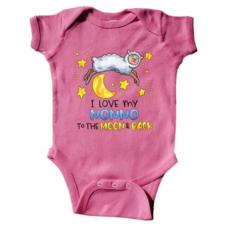 

Inktastic I Love my Nonno to the Moon and Back Cute Sheep Gift Baby Boy or Baby Girl Bodysuit