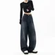 thumbnail image 2 of Pantalones vaqueros holgados de cintura alta para mujer, ropa de calle de gran tamaño, pantalones Cargo de pierna ancha, Harajuku y2k, Jeans Mom Vintage, estilo coreano, 2 of 5