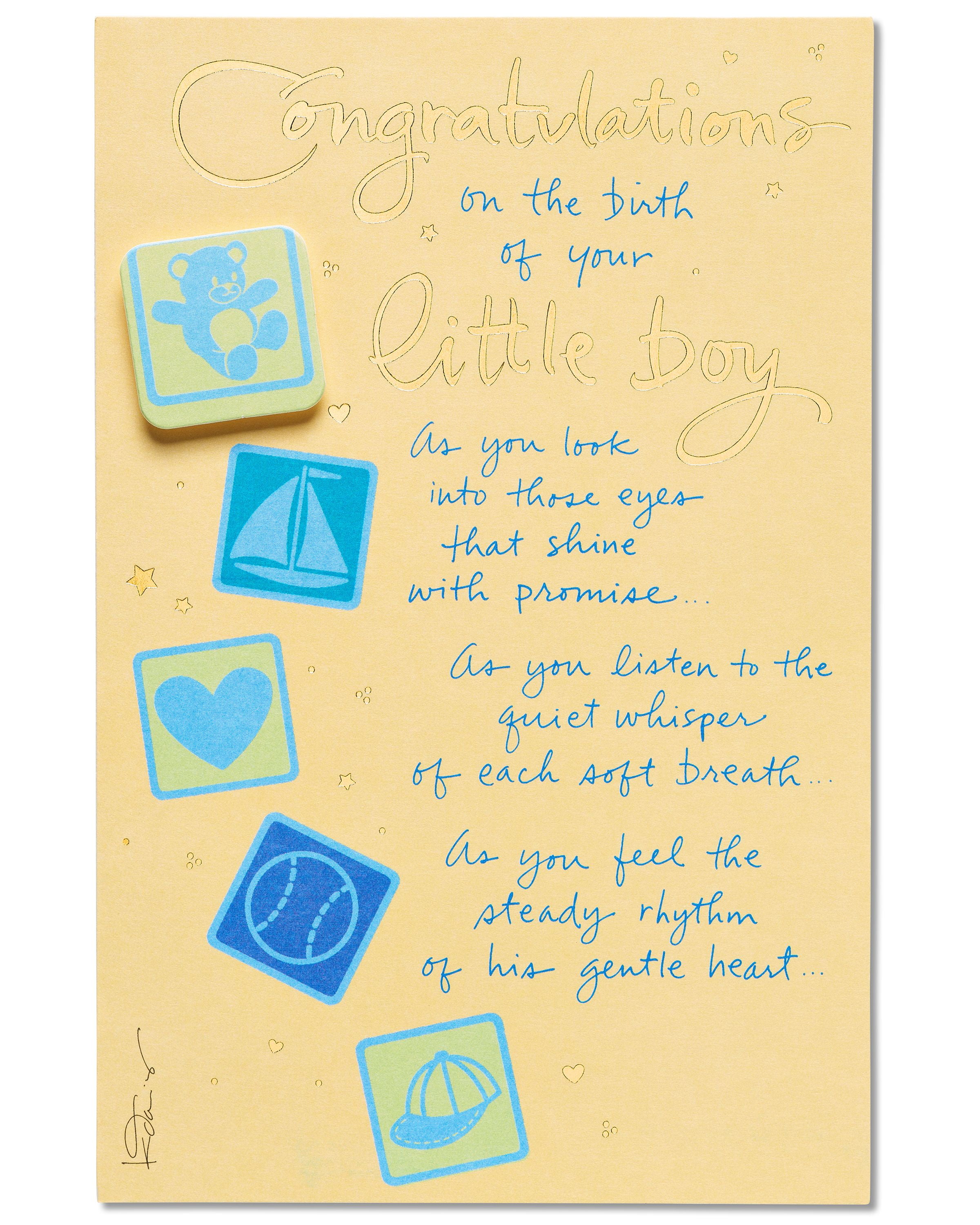 american greetings precious miracle baby boy congrats card with foil congrats for the baby boy