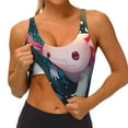 thumbnail image 3 of Easygdp Whimsical Axolotl Fantasy Seamless Sports Bra for Women, High Impact Yoga Exercise Athletic Bras - Available in Various Sizes-XX-Large, 3 of 8