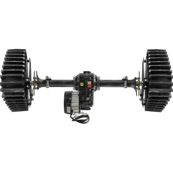 Rear Axle Track Assembly 48V 1000W Differential Motor Go Kart Buggy Quad Rear Wheel Axle Shaft Assembly Complete Karting UTV ATV Snow Sand Snowmobile Rear Axle Track DIY Kit (34" Axle)