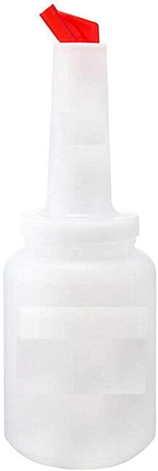 4 PACK - 2 Qt. White Pour Bottle with Red Spout and Cap