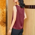 thumbnail image 5 of Posijego Women's Silk Satin Tank Tops Casual Summer Crew Neck Sleeveless Tops Basic Tank Shirts Work Blouses, 5 of 6