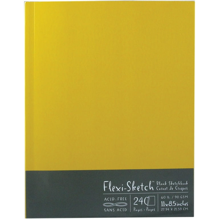 Global Art Flexi-Sketch Sketch Book, 11in x 8.5in Butternut (Portrait),  120/Sheets 